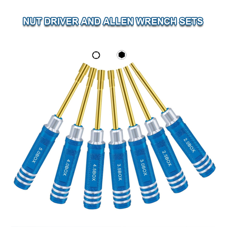 Nut driver and allen wrench sets