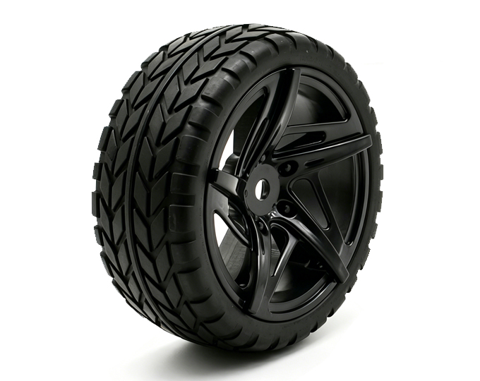 Wheel complete for 1:10 racing cars