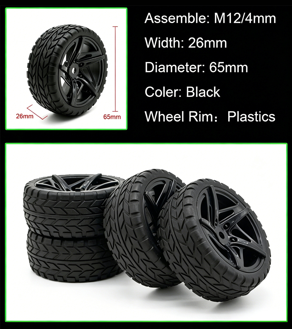 Wheel complete for 1:10 racing cars Wheel complete for 1:10 racing cars