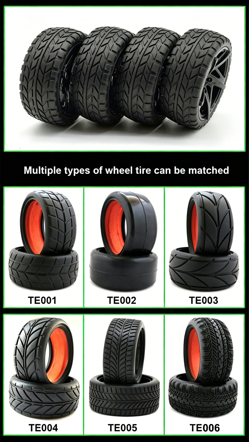 Wheel complete for 1:10 racing cars Wheel complete for 1:10 racing cars