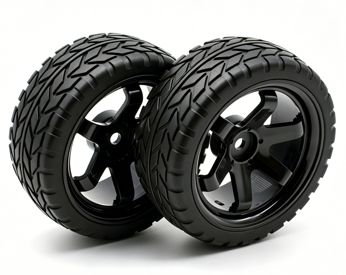 Wheel complete for 1:10 racing cars