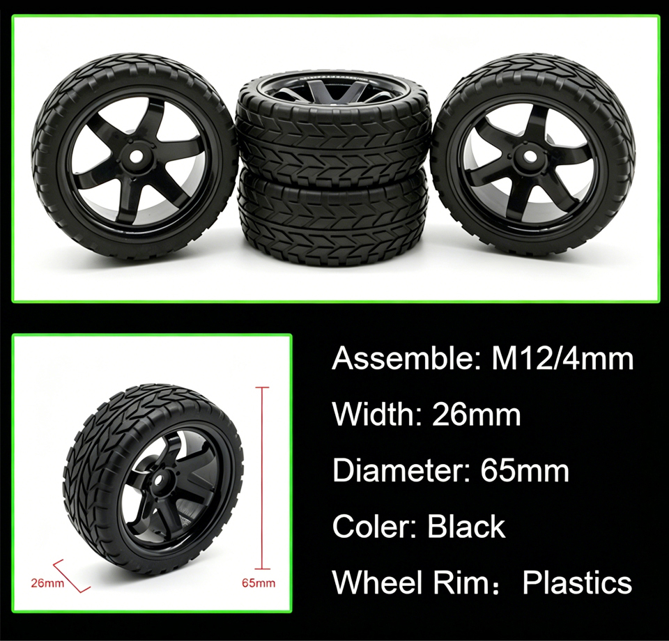 Wheel complete for 1:10 racing cars Wheel complete for 1:10 racing cars