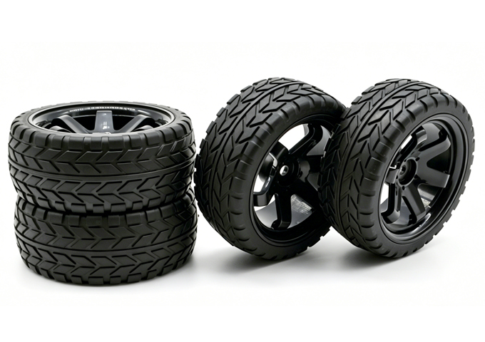 Wheel complete for 1:10 racing cars