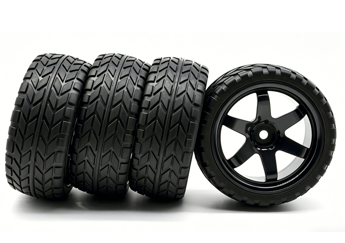 Wheel complete for 1:10 racing cars