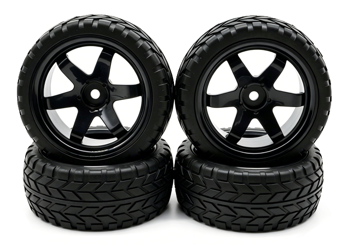 Wheel complete for 1:10 racing cars