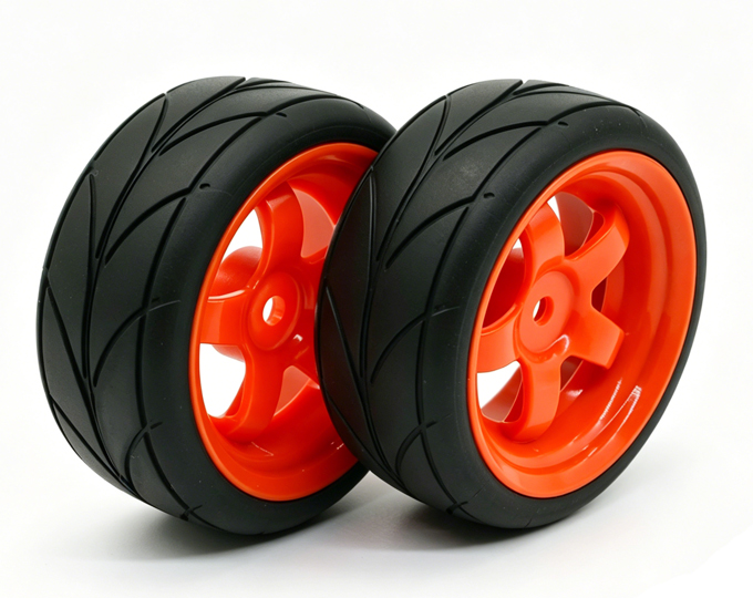 Wheel complete for 1:10 racing cars