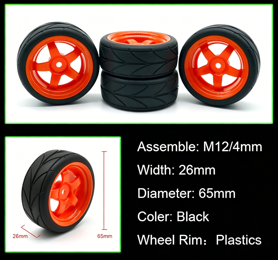Wheel complete for 1:10 racing cars Wheel complete for 1:10 racing cars