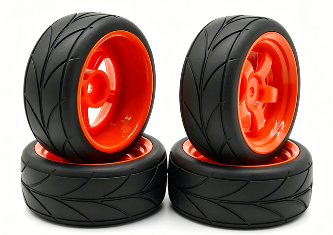 Wheel complete for 1:10 racing cars