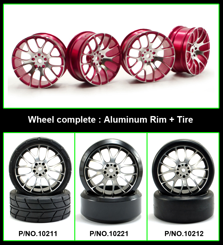 Aluminum wheels for 1:10 racing car Aluminum wheels for 1:10 racing car