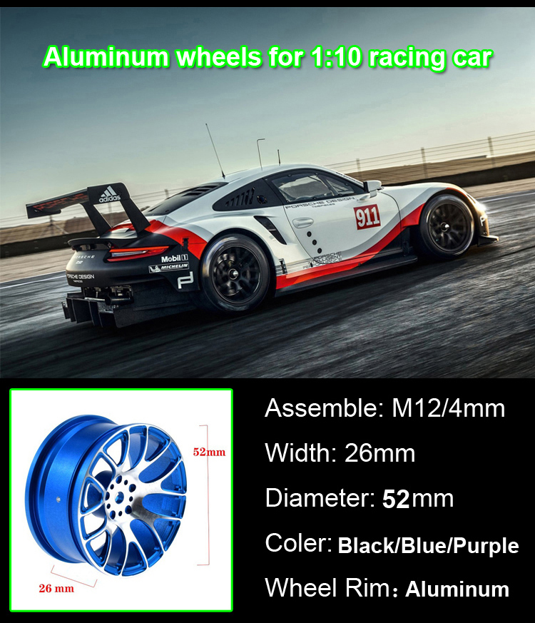 Aluminum wheels for 1:10 racing car Aluminum wheels for 1:10 racing car