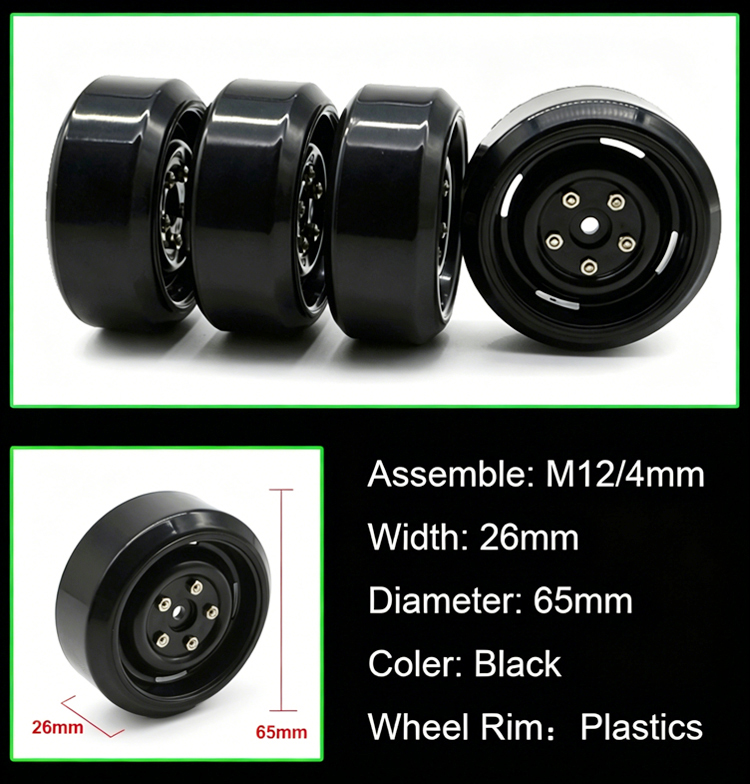 Wheel complete for 1:10 difting cars