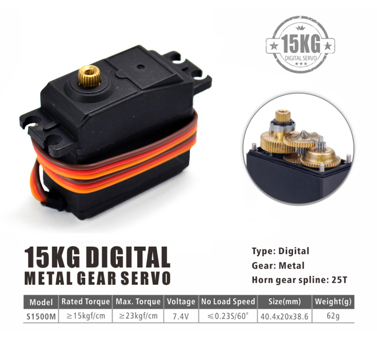 15kg digital metal gear servo