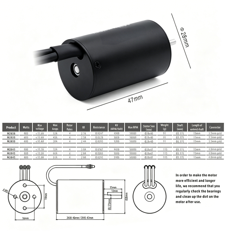2845 4P Brushless Motor