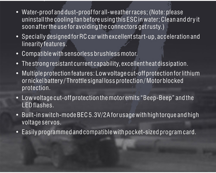 45A waterproof brushless ESC