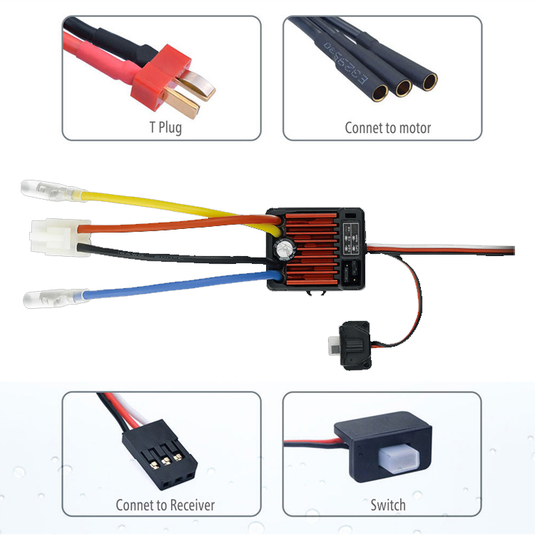 60A waterproof brushed ESC