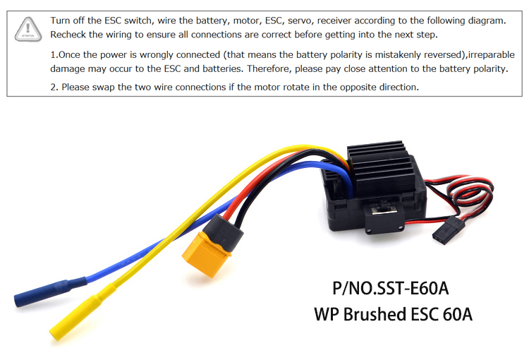60A waterproof brushed ESC