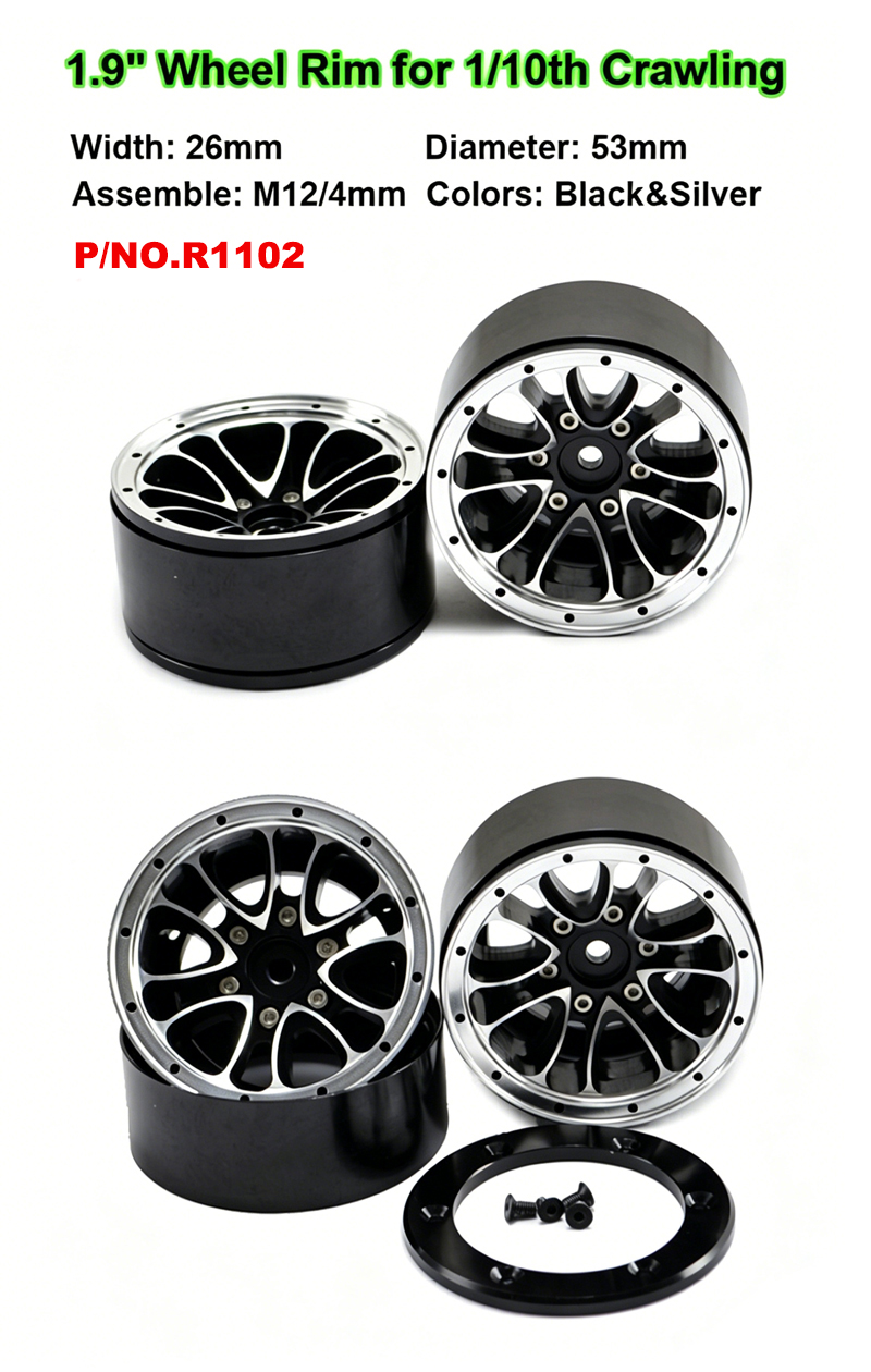 Aluminum Wheels for 1:10 Rock Crawler