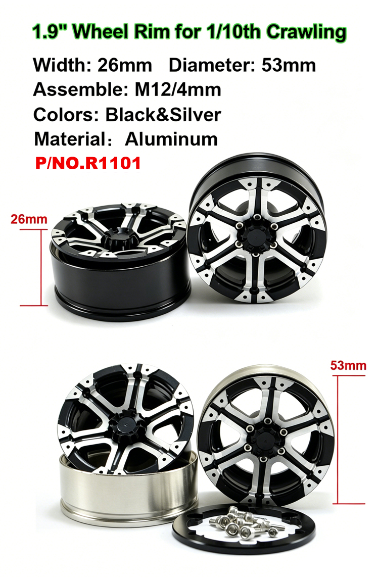 Aluminum Wheels for 1:10 Rock Crawler Aluminum Wheels for 1:10 Rock Crawler