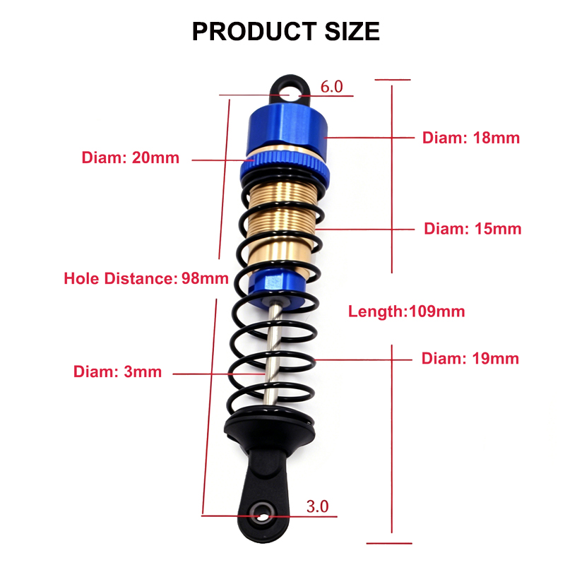 Aluminum 1:10 Shock absorber L=98mm Aluminum 1:10 Shock absorber L=98mm