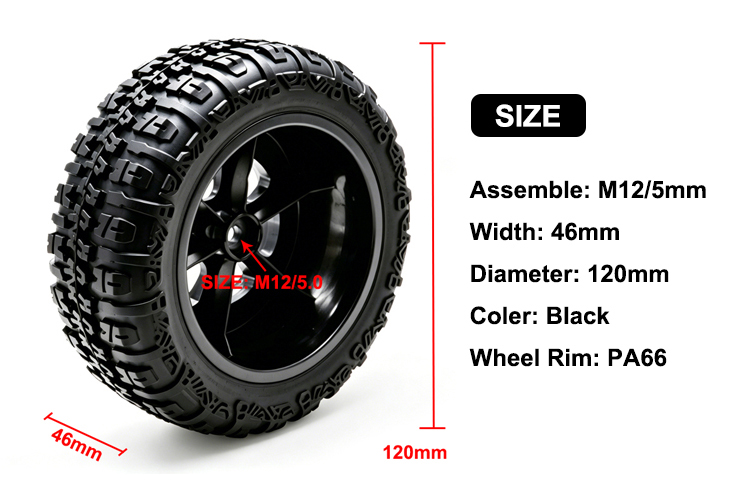 Wheel complete for 1:10 Short Sourse Truck