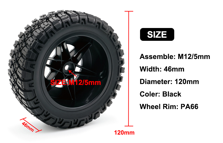 Wheel complete for 1:10 Short Sourse Truck