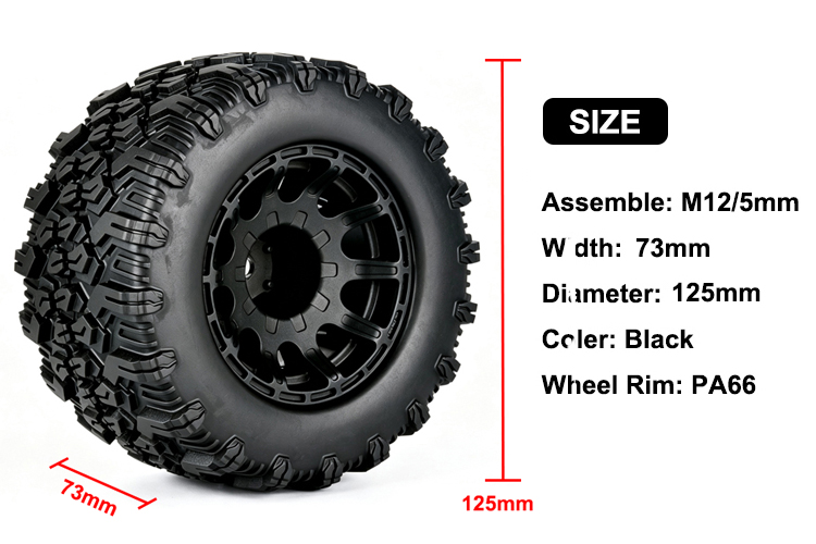 Wheel complete for 1:10 Speed Truggy