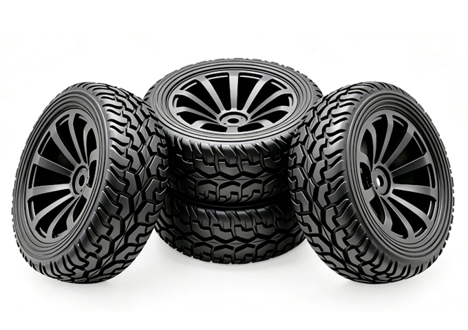Wheel complete for 1:10 rally cars