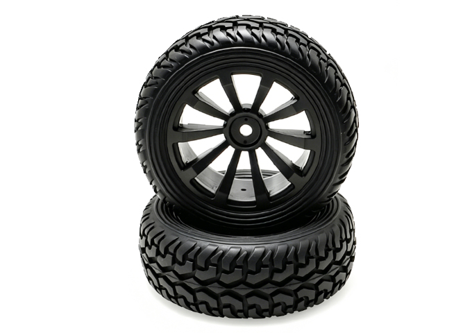 Wheel complete for 1:10 rally cars