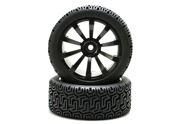 Wheel complete for 1:10 rally cars