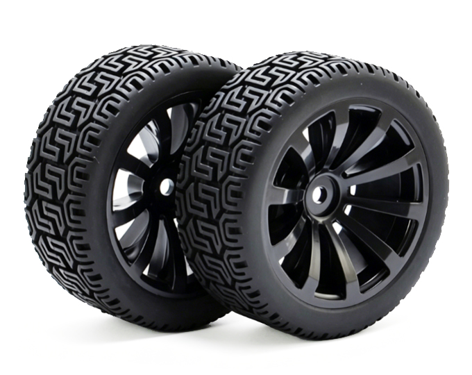 Wheel complete for 1:10 rally cars