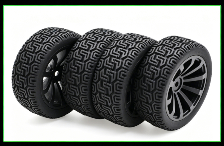 Wheel complete for 1:10 rally cars