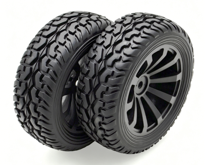 Wheel complete for 1:10 rally cars